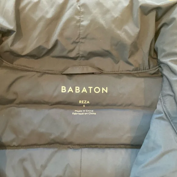 Aritzia Babaton Reza Navy Quilted 100% Goose Down Puffer Jacket Fisherman Scandi - Picture 7 of 12